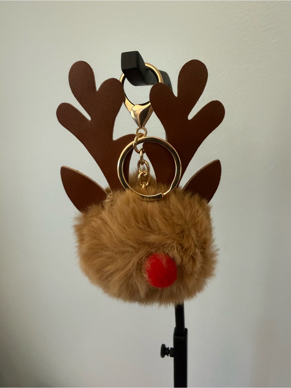 Fuzzy Reindeer Bag Charm